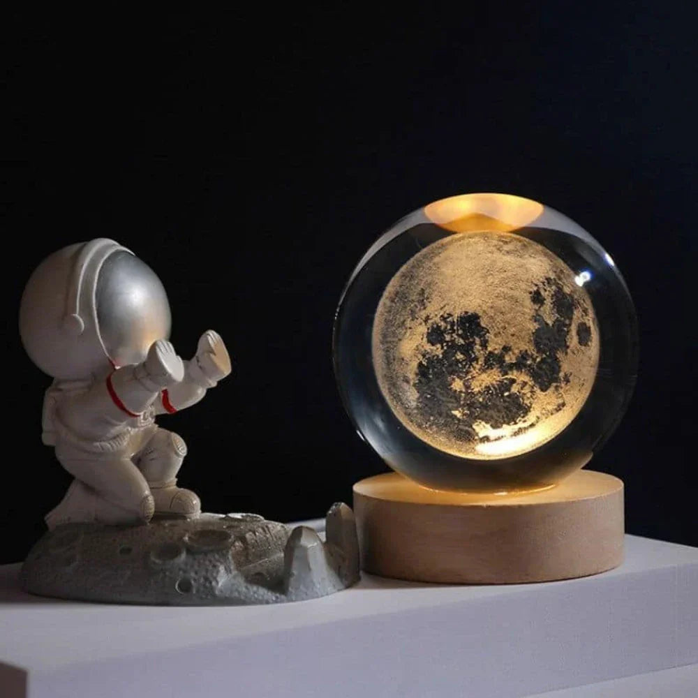 Crystal Ball Night Light, 3D Galaxy Planet Lamp, USB LED, 25 Designs