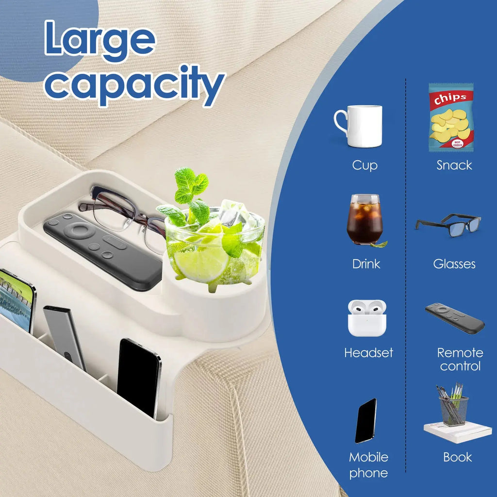 Couch cup holder on a sofa arm, Sofa Armrest Tray - photo 3