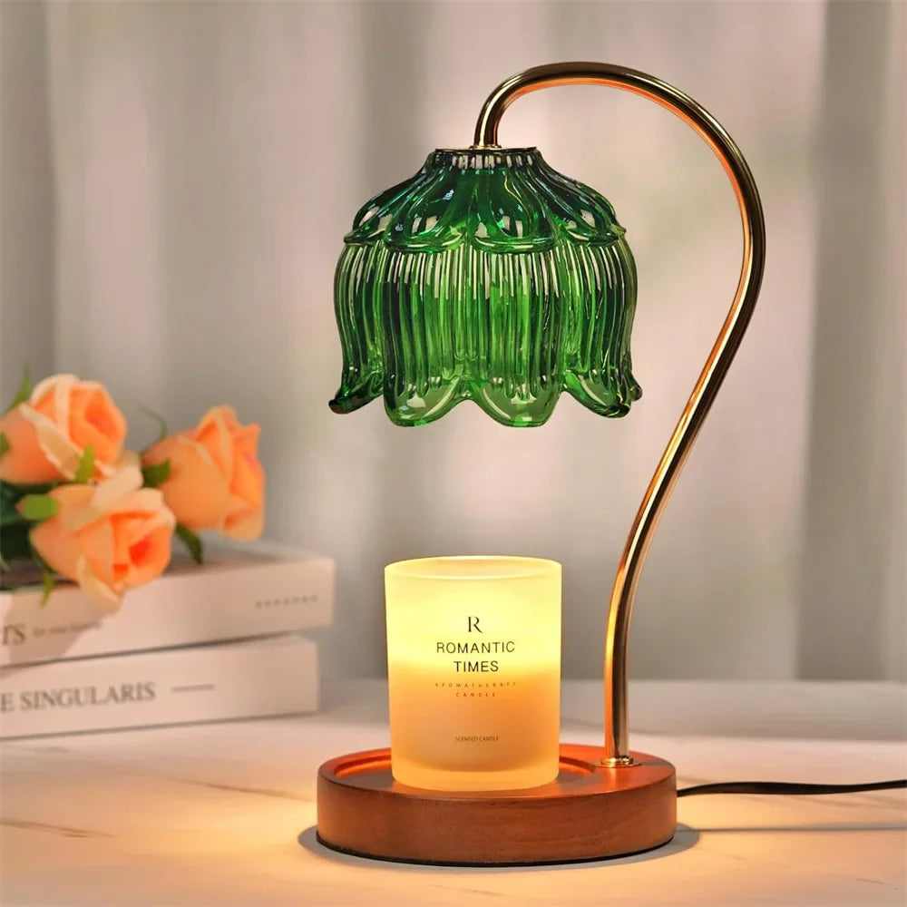 Candle Warmer Lamp, Dimmable Glass Shade Wax Warmer with Timer, 3 Styles