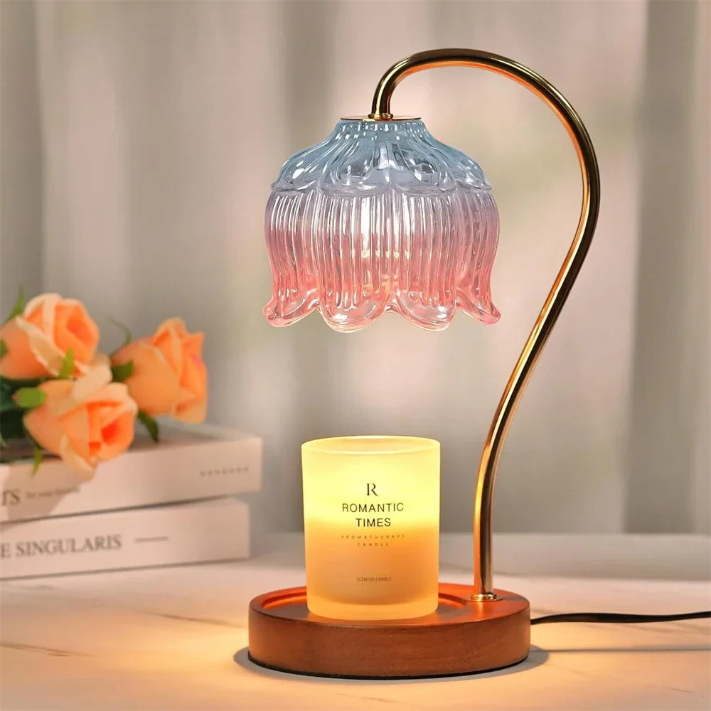 Candle Warmer Lamp, Dimmable Glass Shade Wax Warmer with Timer, 3 Styles