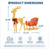 Lighted reindeer and sleigh outdoor Christmas decoration on a front lawn - photo 3
