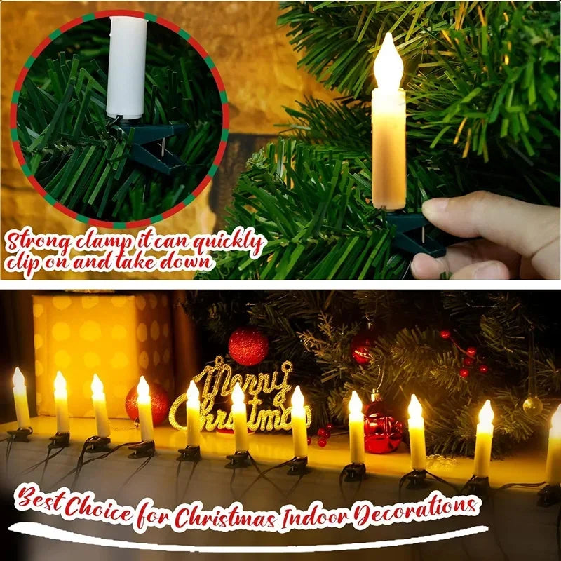 Christmas tree candle lights clipped on branches - photo 3