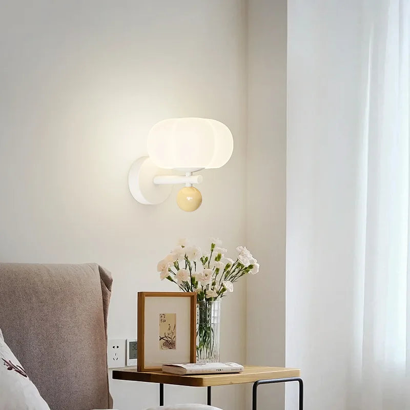 Pumpkin Wall Sconce, Glass Pumpkin Light, Nordic Wall Lamp, 3 Colors