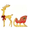 Lighted reindeer and sleigh outdoor Christmas decoration on a front lawn - photo 10