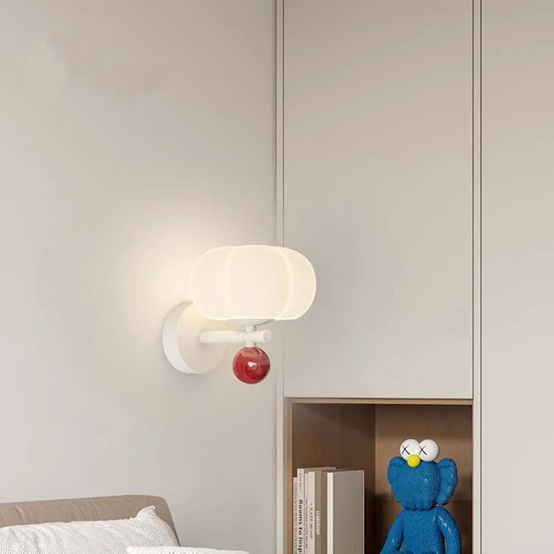 Pumpkin Wall Sconce, Glass Pumpkin Light, Nordic Wall Lamp, 3 Colors