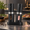 Rechargeable electric salt and pepper grinder set 1