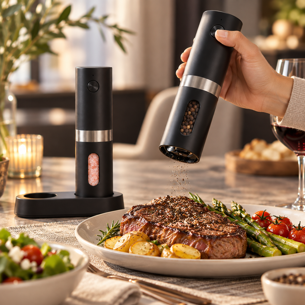 Rechargeable electric salt and pepper grinder set 5