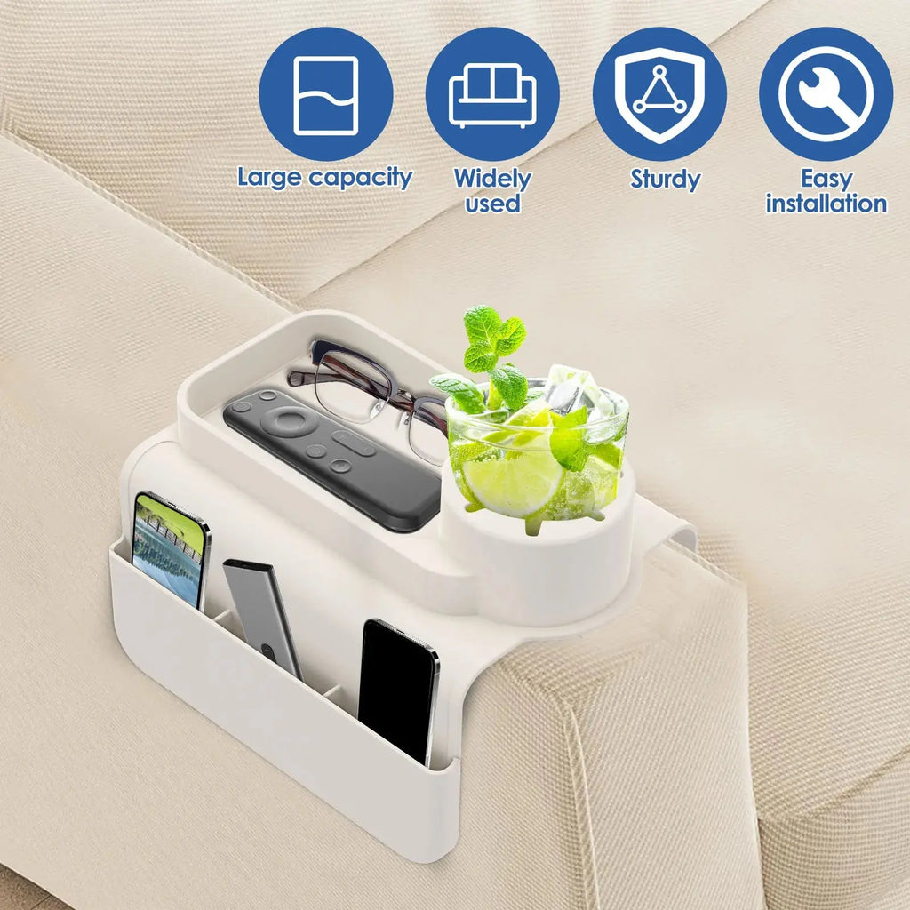 Couch cup holder on a sofa arm, Sofa Armrest Tray - photo 2
