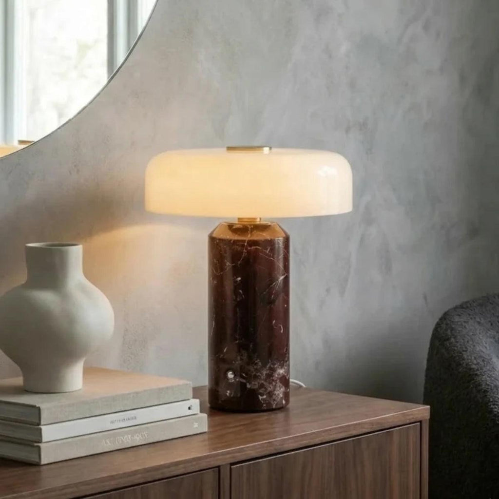 Mushroom lamp, cordless opaline glass lamp, product photo 2