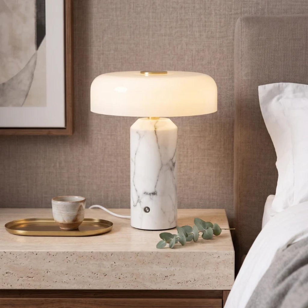 Mushroom lamp, cordless opaline glass lamp, product photo 4