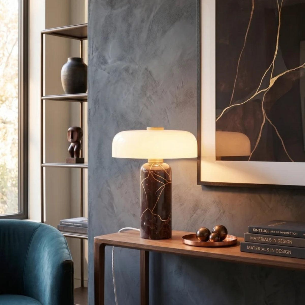 Mushroom lamp, cordless opaline glass lamp, product photo 5
