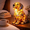 Dog Lamp, Stained Glass Table Lamp, LED Night Light, 10 Dog Breeds