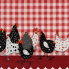 Red plaid rooster tablecloth with lace edge 5