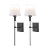 Battery operated wall sconce set of 2 with fabric shade 11