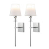 Battery operated wall sconce set of 2 with fabric shade 12