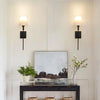 Battery operated wall sconce set of 2 with fabric shade 2