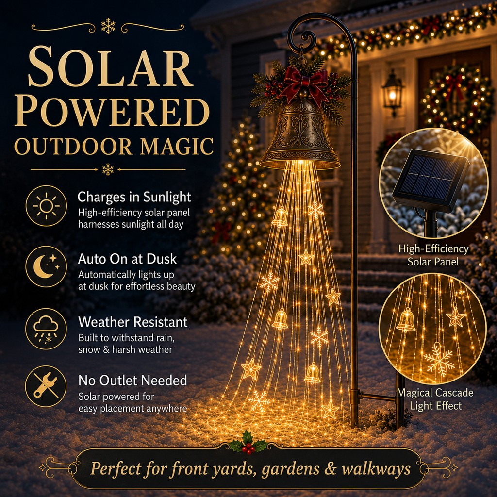 Christmas bell decoration solar yard light - photo 4