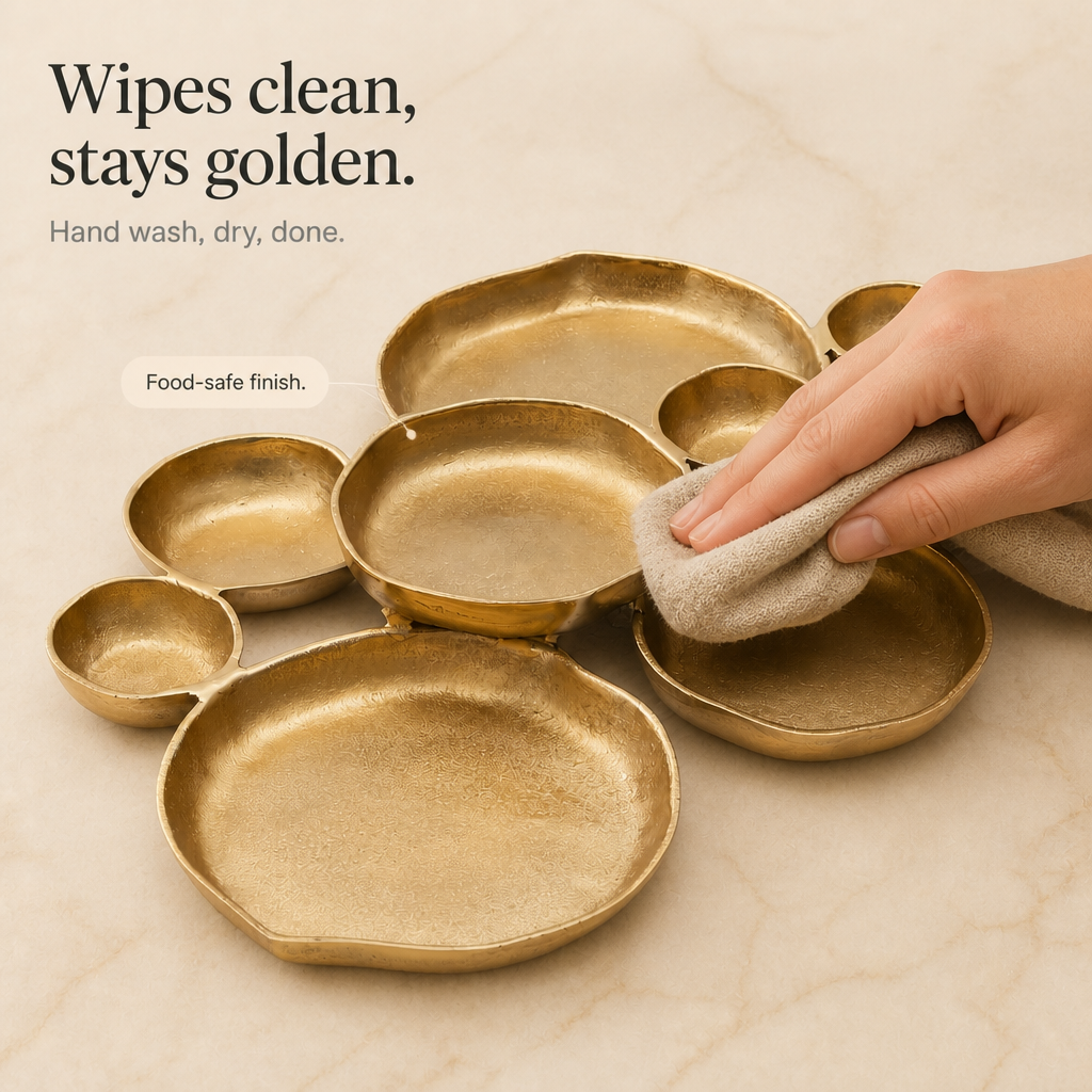 Gold nine bowl serving tray 5
