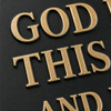 Black embossed scroll metal blessing sign 6
