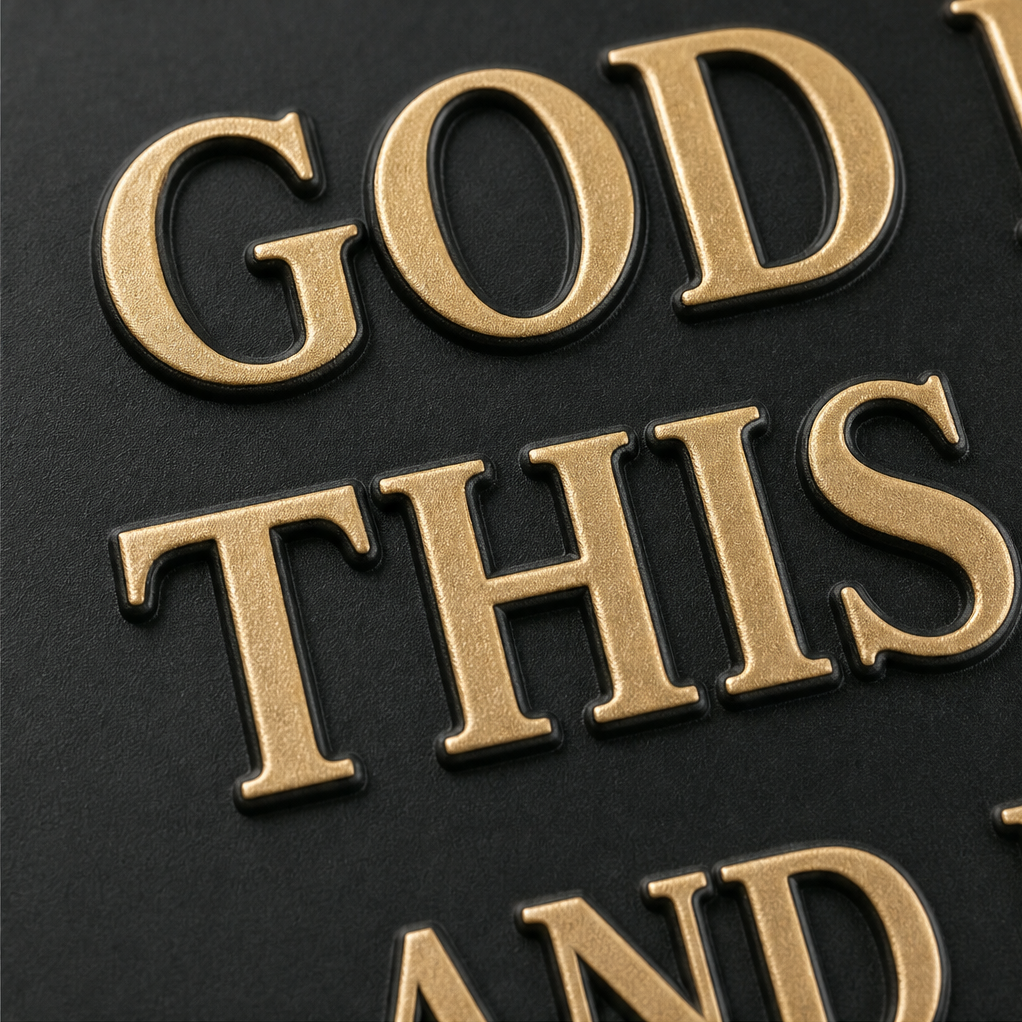 Black embossed scroll metal blessing sign 6