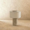 Travertine table lamp, cordless stone lamp, product photo 3