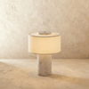 Travertine table lamp, cordless stone lamp, product photo 4