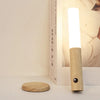 Wood wall sconce with motion sensor, rechargeable, product photo 6