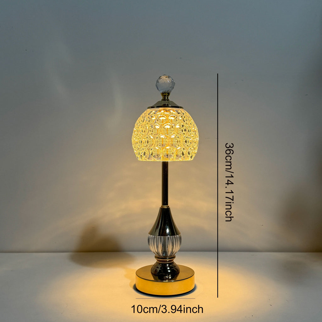 Gold art deco crystal lamp, cordless 5