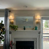 Battery operated wall sconce set of 2 with fabric shade 4