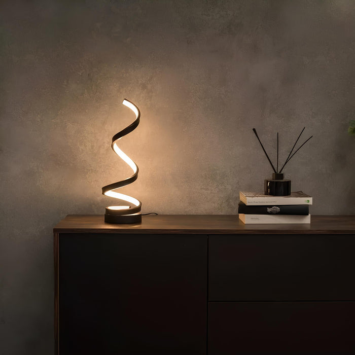 Spiral Table Lamp, Plug In or USB Rechargeable Accent Light