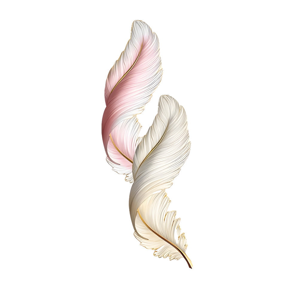 Wall art with lights, cordless feather wall art, product photo 8