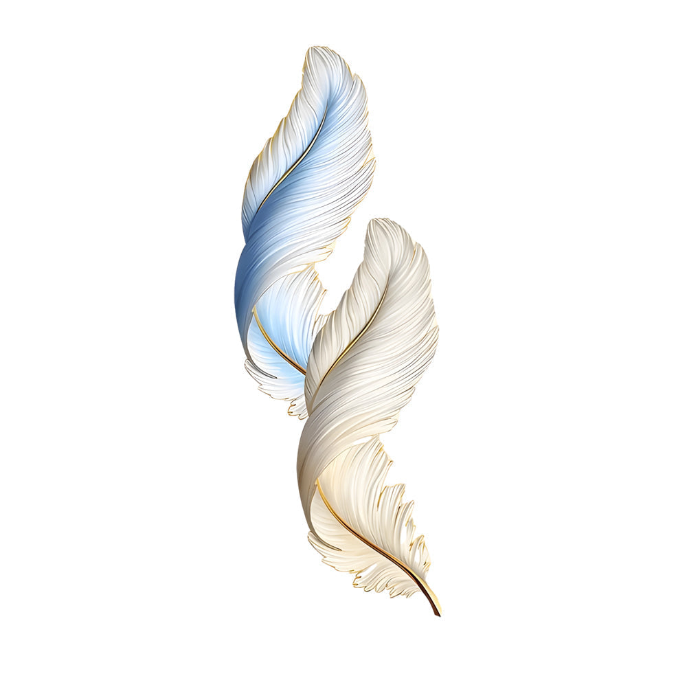 Wall art with lights, cordless feather wall art, product photo 7