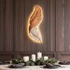 LED wall art feather wall light, dining room accent