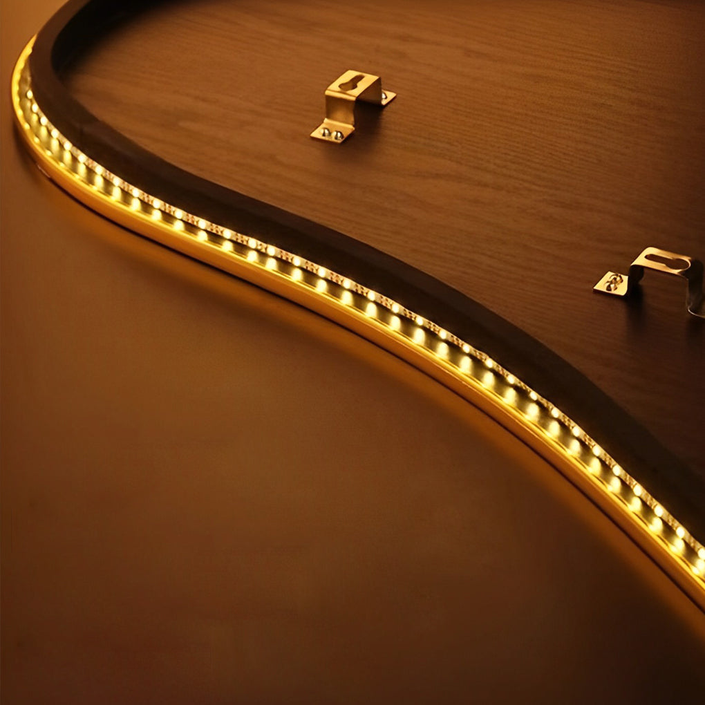 LED wall art feather wall light, LED strip detail