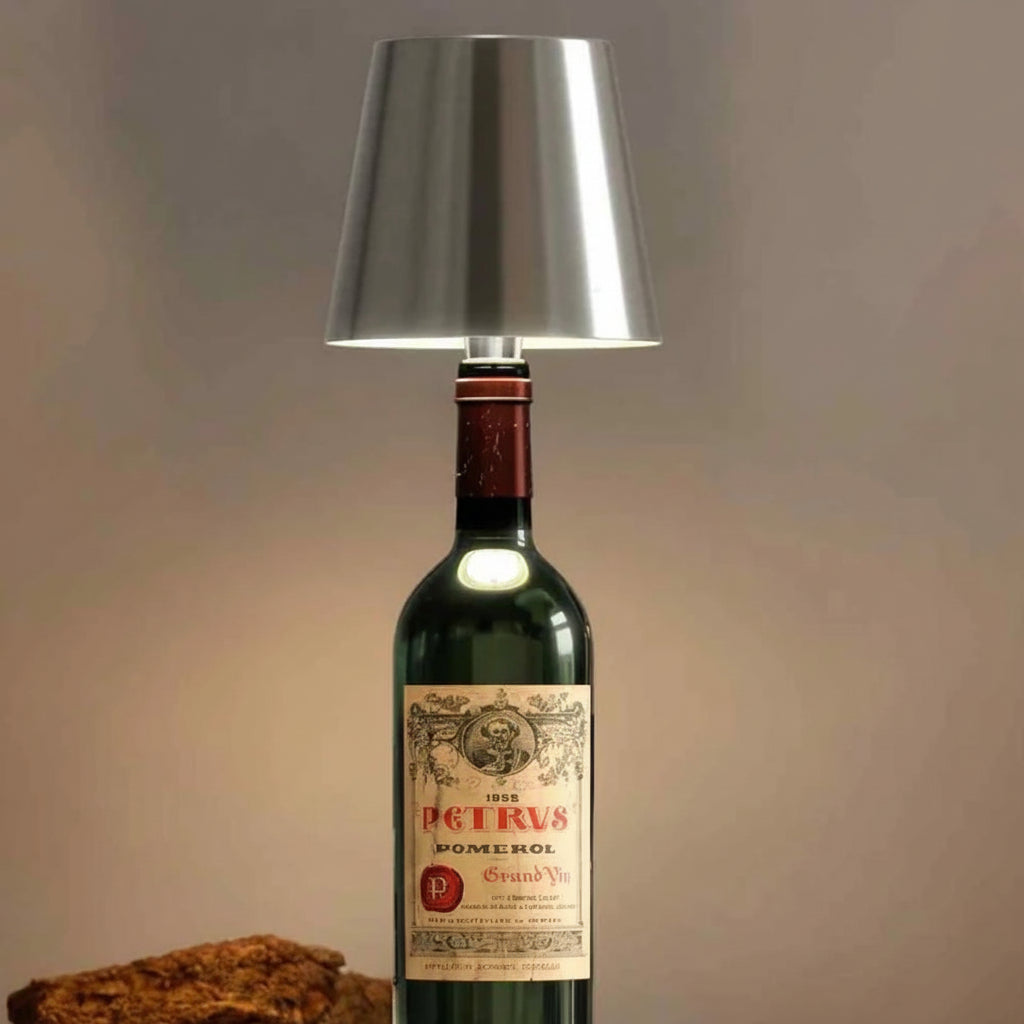 Rechargeable bottle lamp on a wine bottle 9