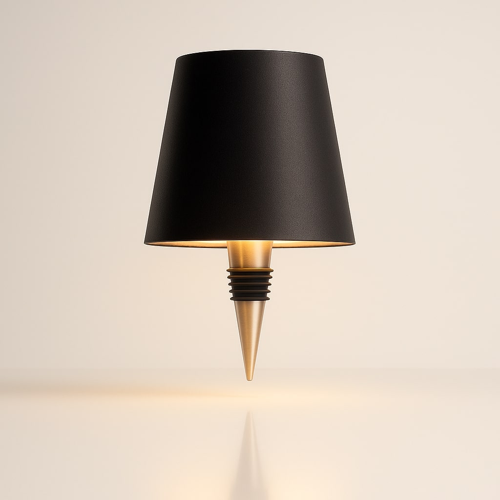 Rechargeable bottle lamp on a wine bottle 1