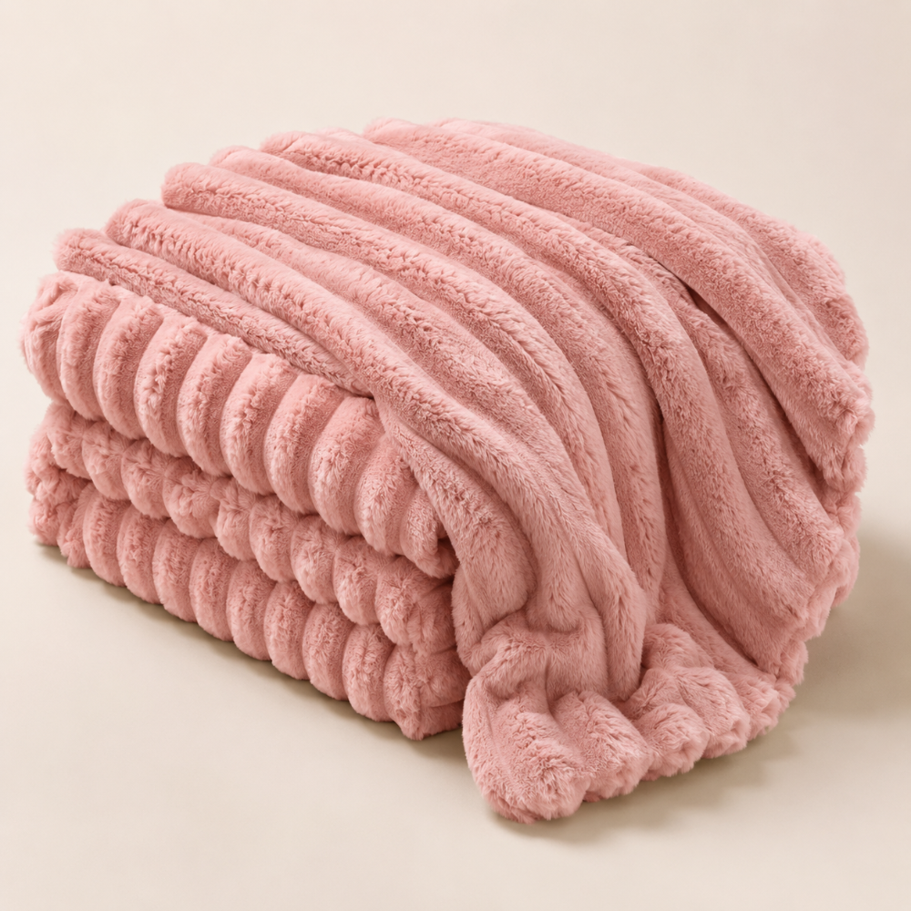 Plush faux fur fleece throw blanket 2