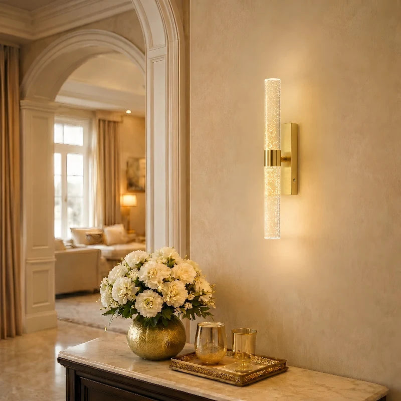 Crystal bubble wall light detail