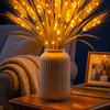Lighted wheat centerpiece lamp in ceramic vase 2