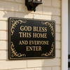 Black embossed scroll metal blessing sign 1