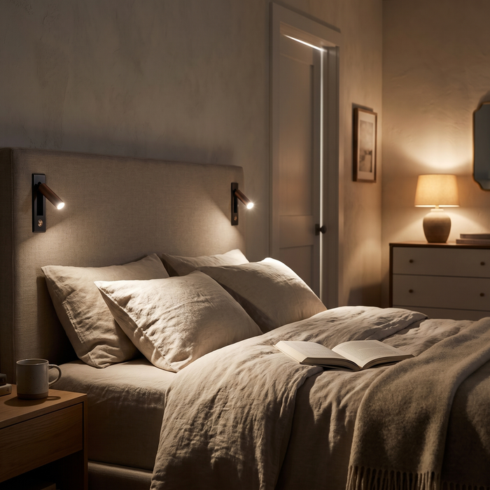 Wall Mounted Reading Light - Recessed LED Bedside Wall Lamp