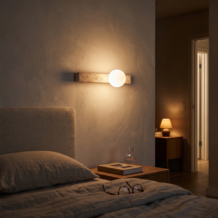 Up Down Wall Sconce - Travertine Stone Linear LED Wall Light