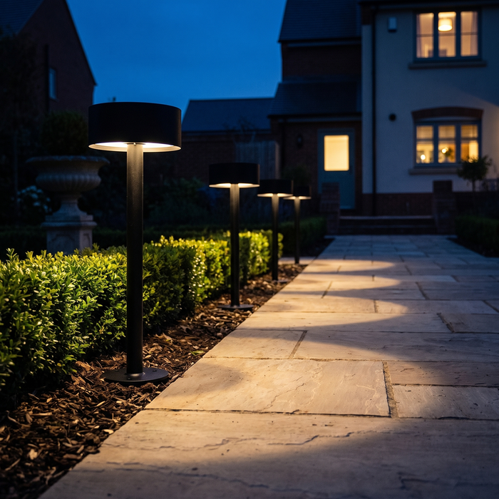 Bollard Path Light - Modern Black LED Outdoor Walkway Light