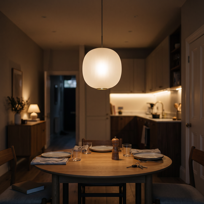 Globe Pendant Light - Glass Orb Lantern, Warm Dimmable LED