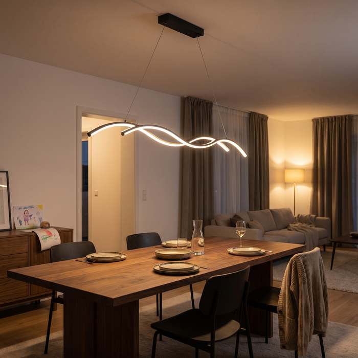 Wave Pendant Light - Dimmable Linear LED, 35-59 in Widths