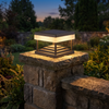 Type A solar post cap light 9.8 in crowning a stone pillar