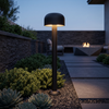 Sand black mushroom pathway light 30.1 in in a modern courtyard