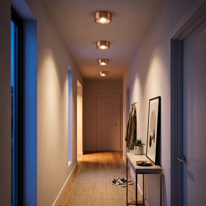 Flush Mount LED Ceiling Light, Ultra Thin Copper Round, 3 Sizes