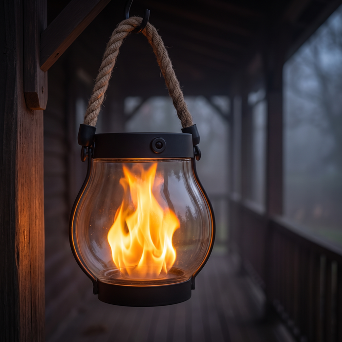 Halloween Lantern, Solar Flame Effect Outdoor Hanging Light