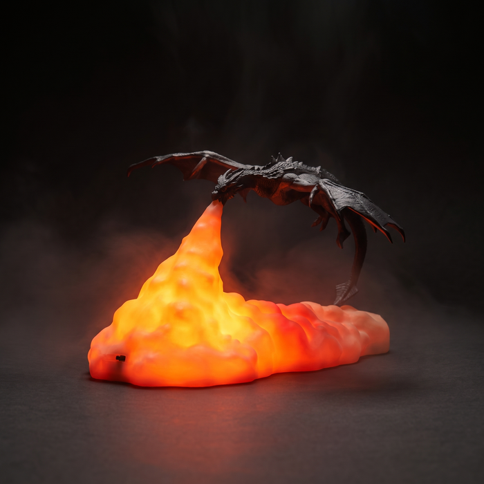 Dragon Night Light, LED Flame Glow Lamp, Halloween Desk Decor